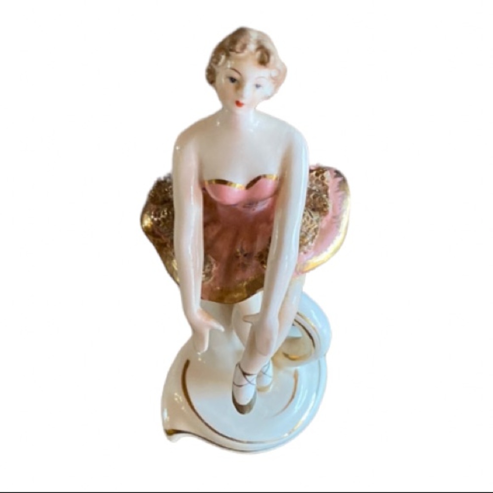 Vintage glass ballerina figurine.